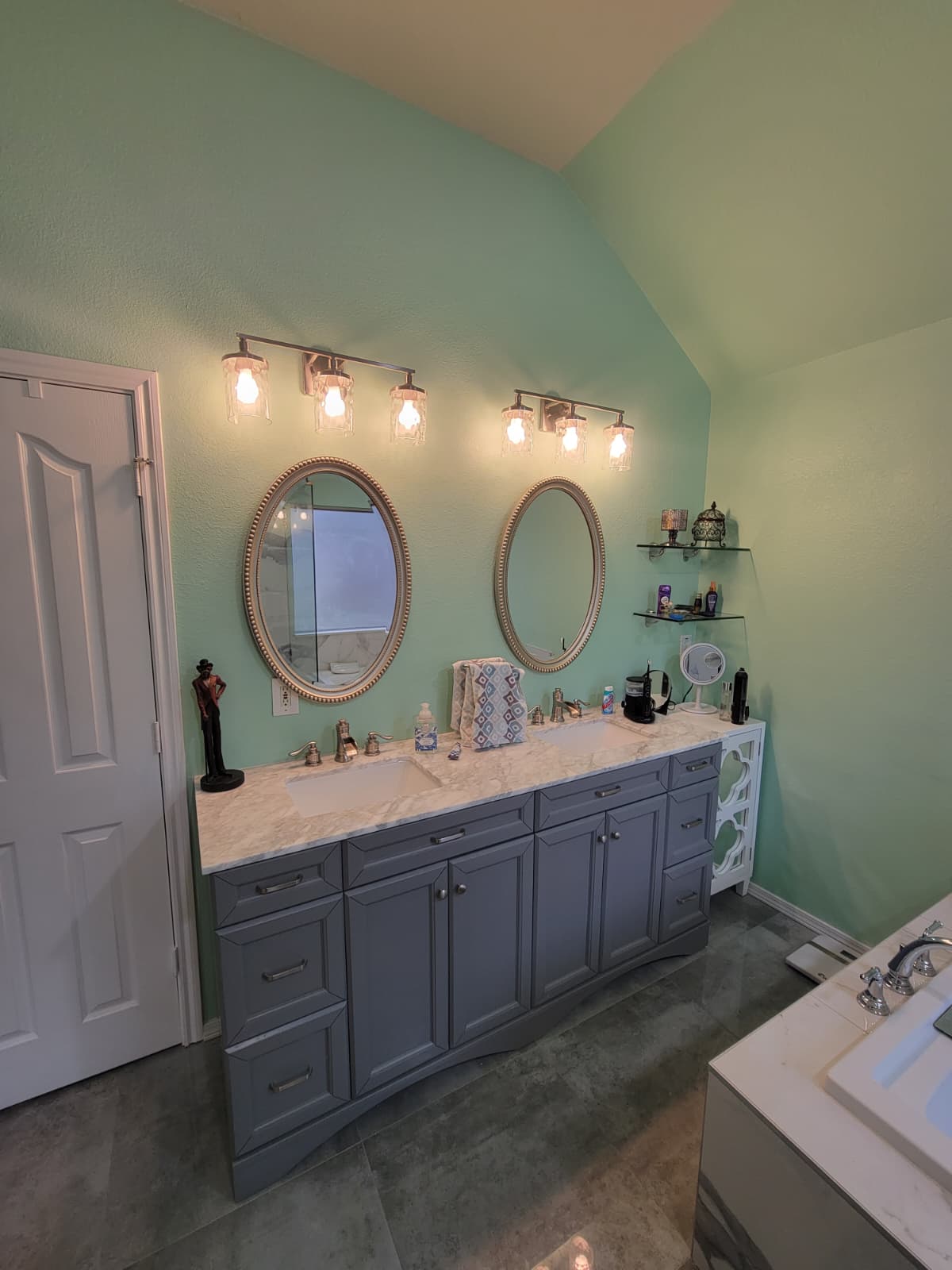 Completed full bathroom remodel view 2