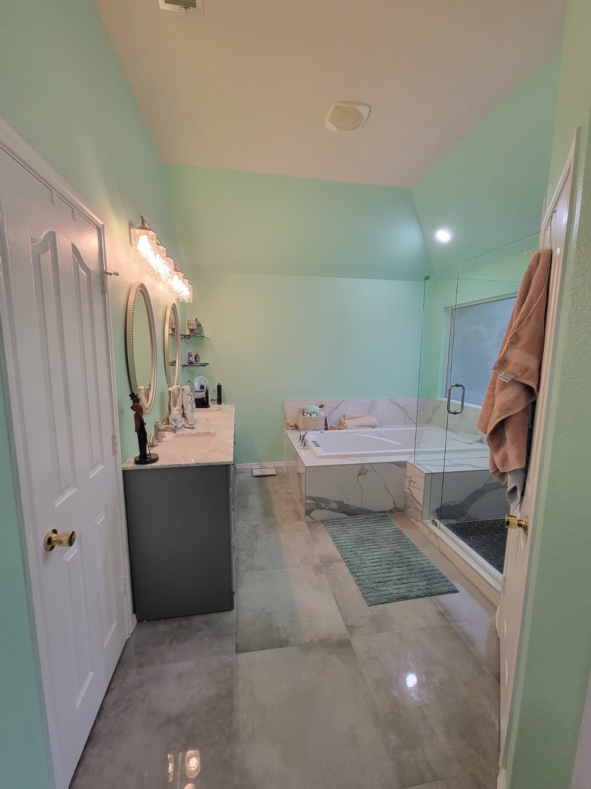 Completed full bathroom remodel view 6