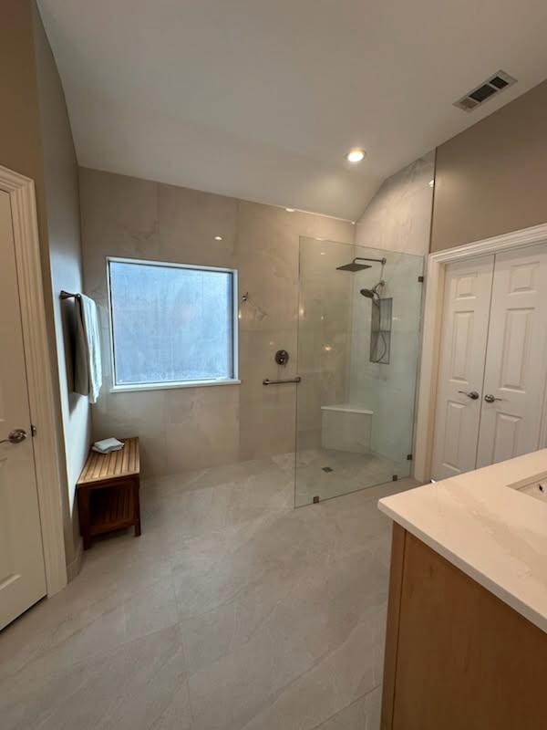 Completed full bathroom remodel view 10