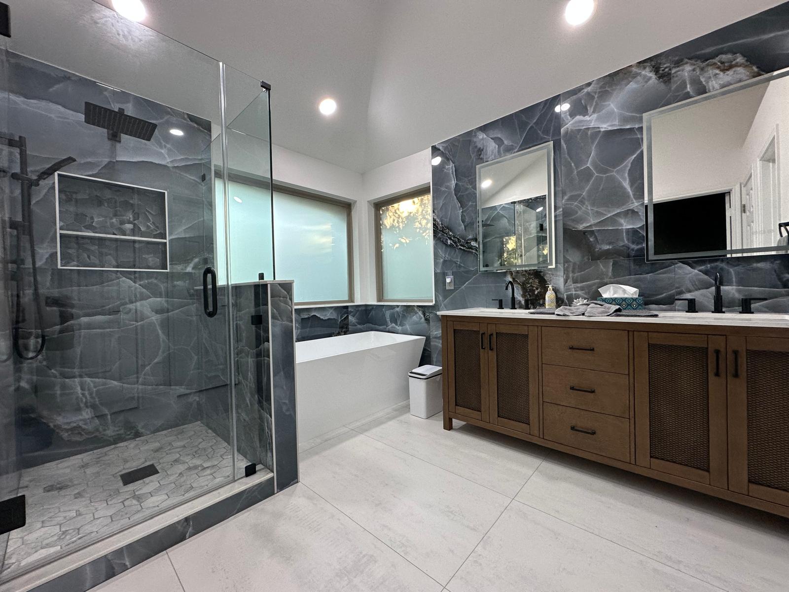 Completed full bathroom remodel view 11